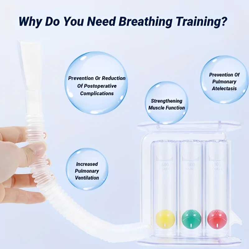 3 Balls Breathing Trainer Lung Function Improvement Respiratory Spirometry Breath Exerciser Measurement System Deep Capacity