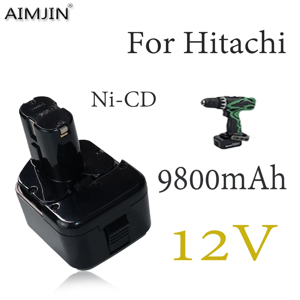 

For Hitachi 12V 4800/6800/9800/12800mAh Rechargeble Battery, Compatible EB1214S EB1220BL EB1212S WR12DMR CD4D DH15DV C5D, DS12