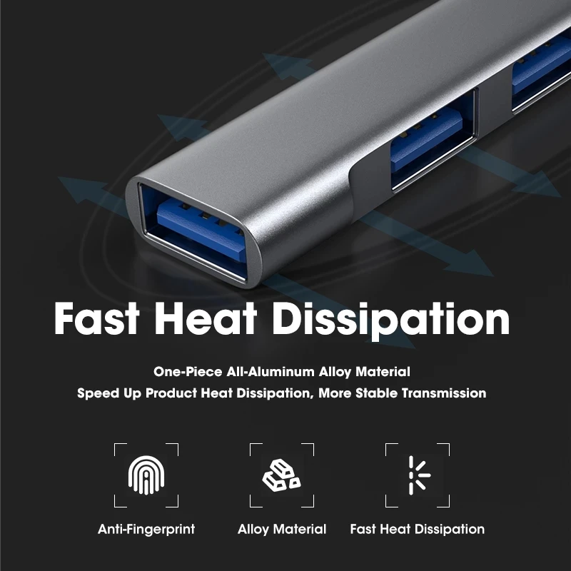 Tipo c usb c hub usb 3.0 4 portas multi divisor adaptador otg para lenovo huawei xiaomi macbook pro air m1 laptop acessórios do pc