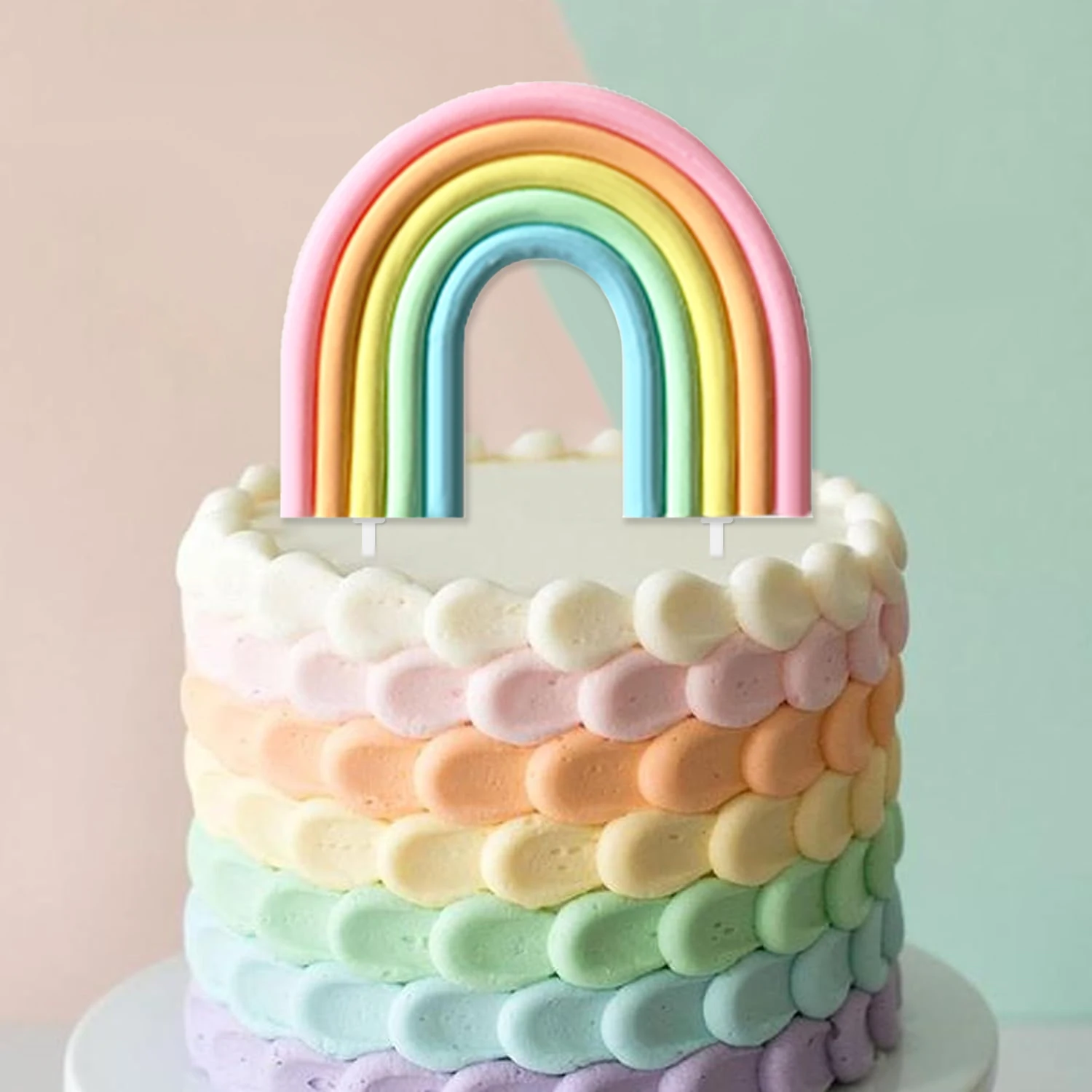 Regenbogen-Kuchendekorationen – bunter Regenbogen-Cupcake-Topper, personalisierter Tortenaufsatz für alles Gute zum Geburtstag – Detail 14