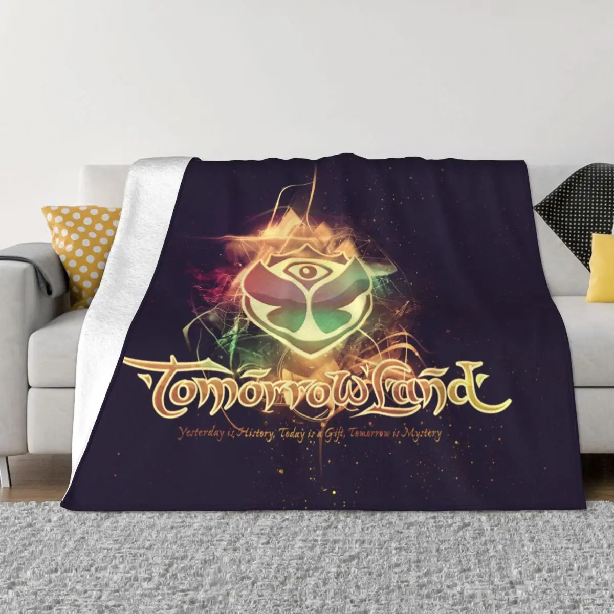 

Музыкальное одеяло Tomorrowlands, Фланелевое осенне-зимнее бельгийское электронное танцевальное тонкое покрывало для дивана, дивана, покрывало