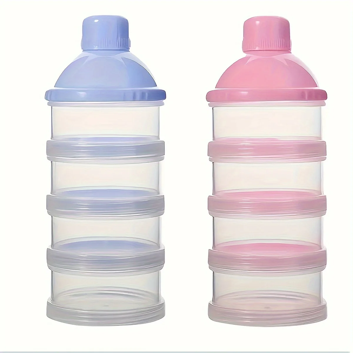 

4 Layers Transparent Milk Powder Container,Stackable Baby Food Storage Box, Portable Formula Dispenser