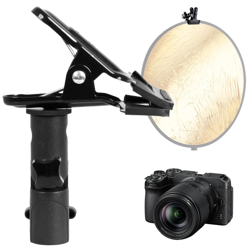 Light Stand Attachment 1/4 Inch To 3/8inch Screw Mount Reflector Clamp Clip Holder Background Stand for Flash LED Light Umbrella