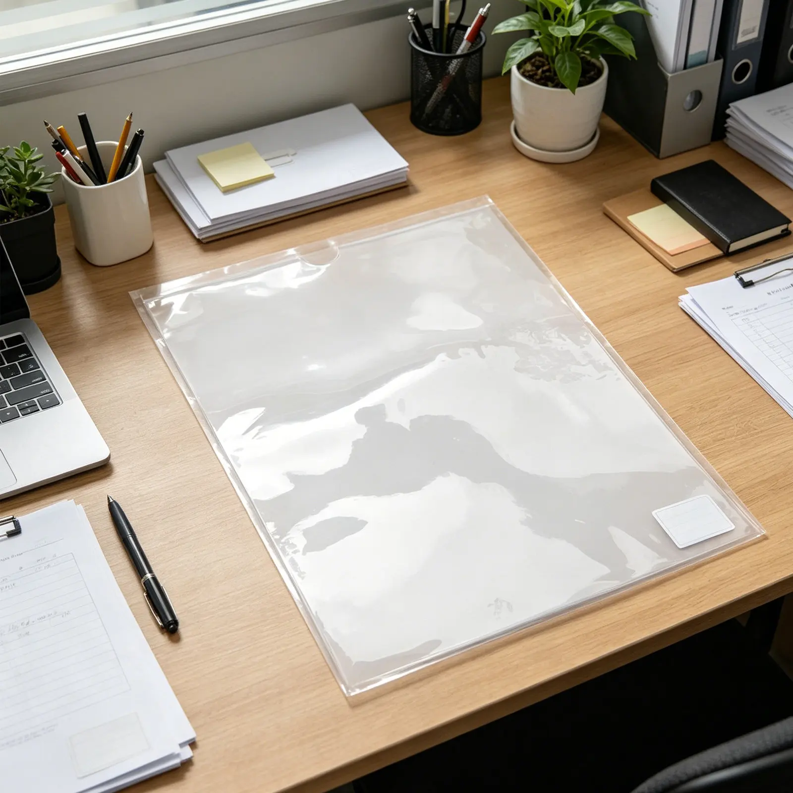 10Pcs Self Adhesive Display Pockets Transparent Peel and Stick Clear Sheet Protectors Waterproof Paper Sleeves for Classroom - view 4