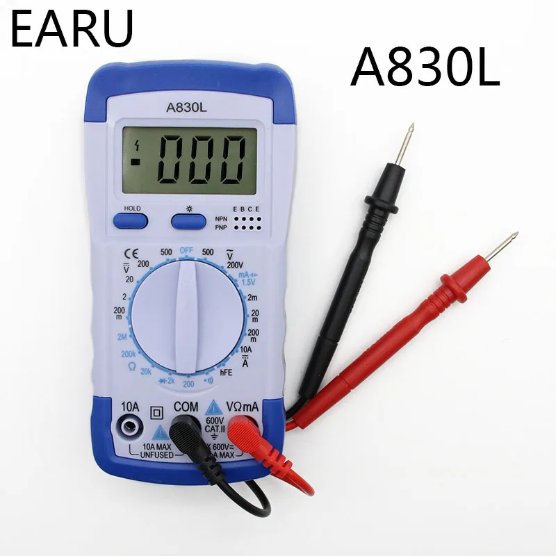 A830L LCD Digital Multimeter DC AC Voltage Diode Freguency Volt Tester Test Current Voltmeter Ammeter Meter Gauge Display Tool