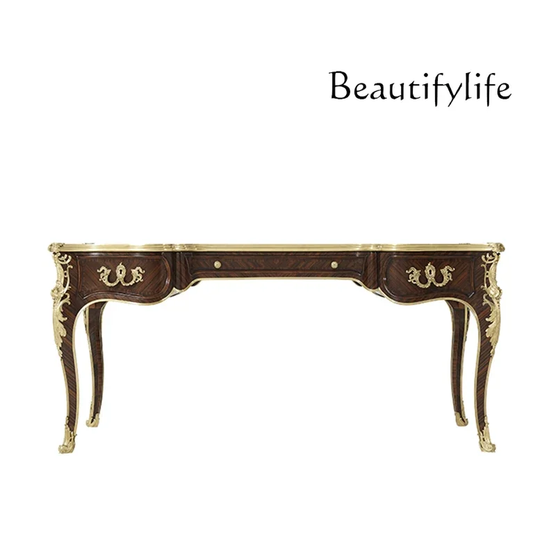M British Medieval Style Solid Wood Villa Desk High-end Furniture Household Simple Computer Writing Desk