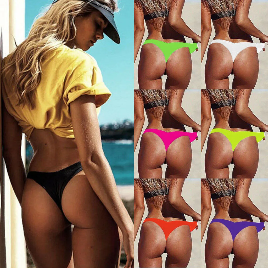 Sexy Micro Mini Bikini Bottoms High Waist Women Swimwear Thong Swimsuit Bathing Pants Summer Swim Trunks Beachwear