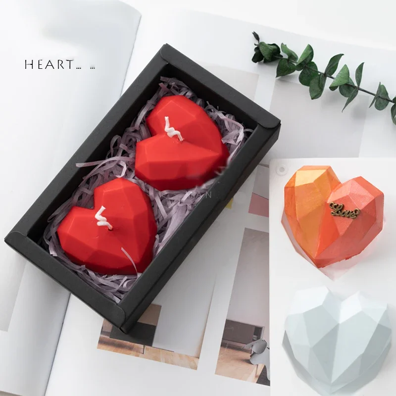 3D 8-Chamber Love Candle Silicone Mold DIY Heart Aromatic Candle Making Soap Resin Mold Wedding Gifts Craft Supplies Home Decor