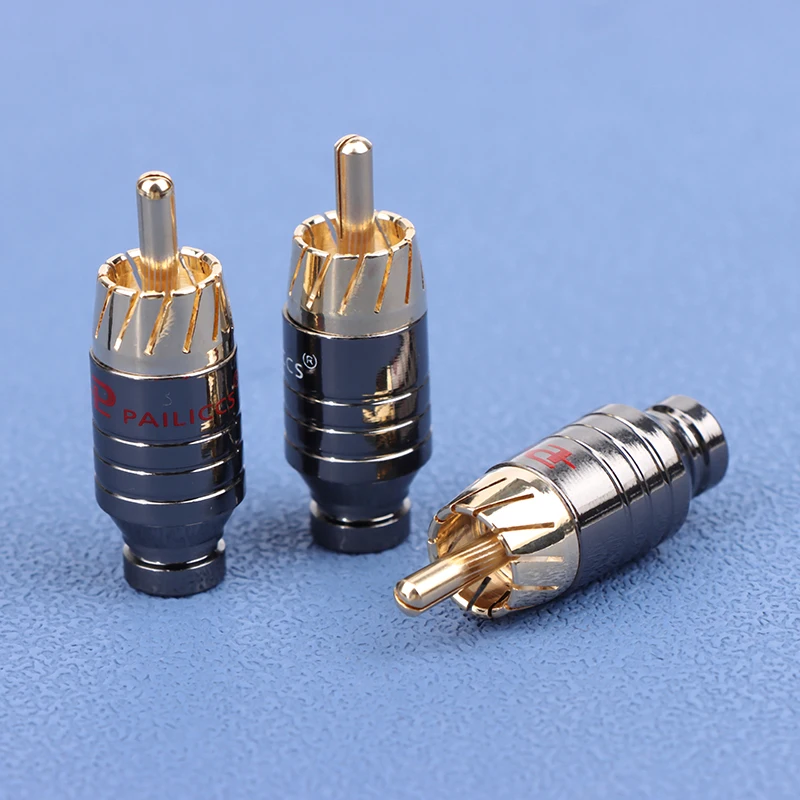 

New 2Pcs Luxury Soldering RCA Plug Jack Connector Speaker Audio Output/Input Adapter Plug Gold Plated Earphone Connector Jack