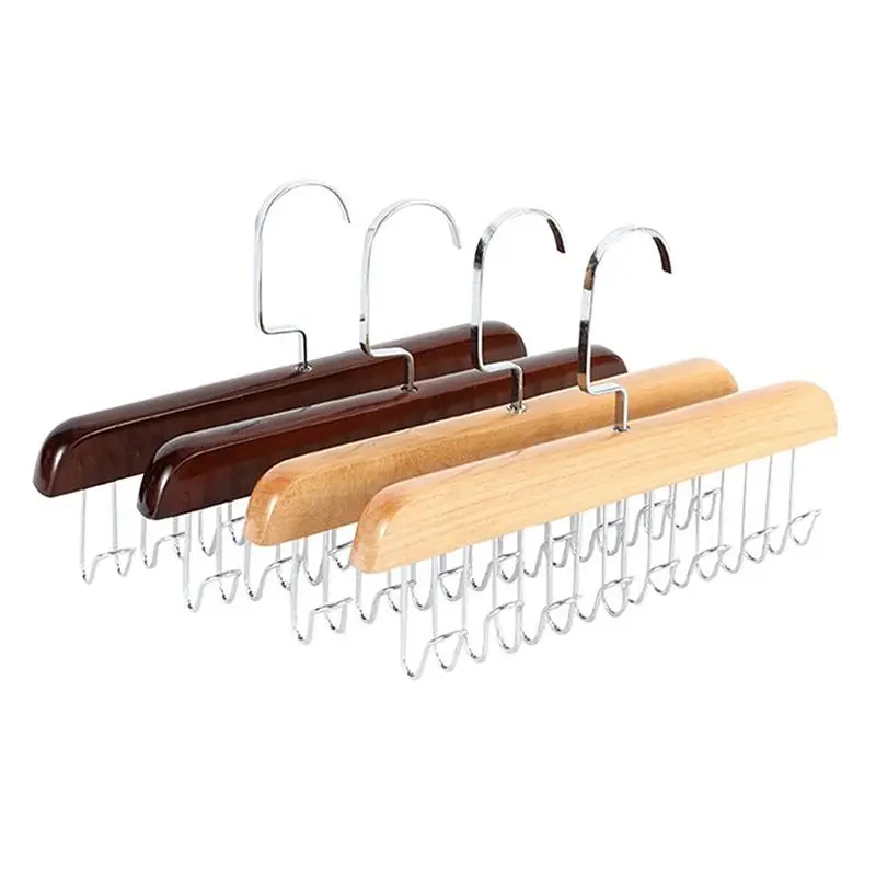 1/2PCS Versatile Wooden Hat Organizer Rack With Hooks Caps Belts Ties Storage Space-Saving Home Retail Display Clothes Storage