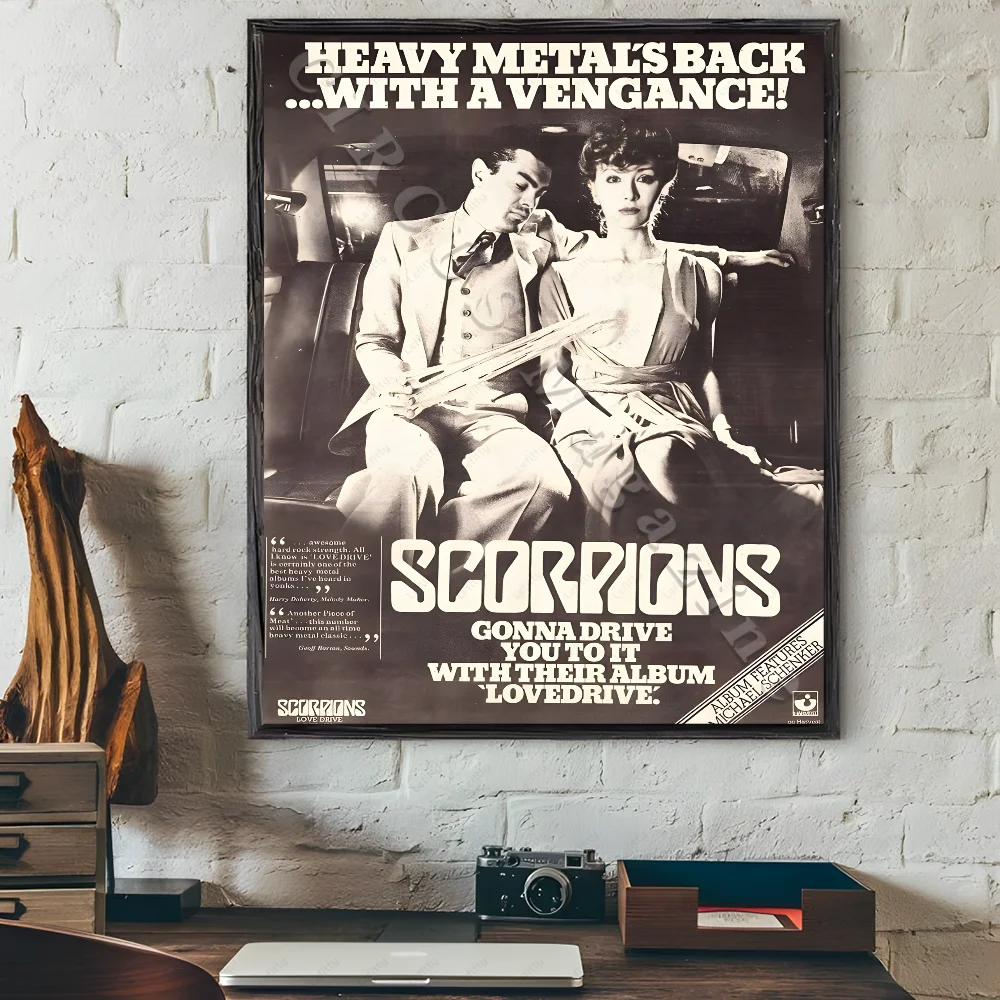 S-ScoRpiOns Bandปกอัลบั้มโปสเตอร์Sticky Wall Artการพิมพ์กันน้ําห้องนั่งเล่นห้องนอนบาร์ห้องโถงความงามDecor