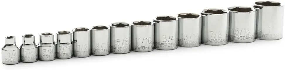 

Набор из 13 предметов: торцевые головки SAE с приводом 3/8 дюйма и 6-гранным дизайном для надежного крепления