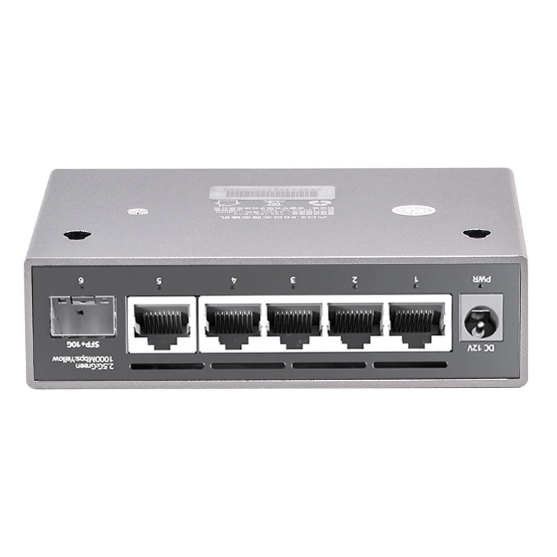 XikeStor 6 Ports 2.5G Simple Managed Switch 5*2.5G RJ45 1*10G SFP+ Ethernet Switch Support VLAN Division/Port Aggregation