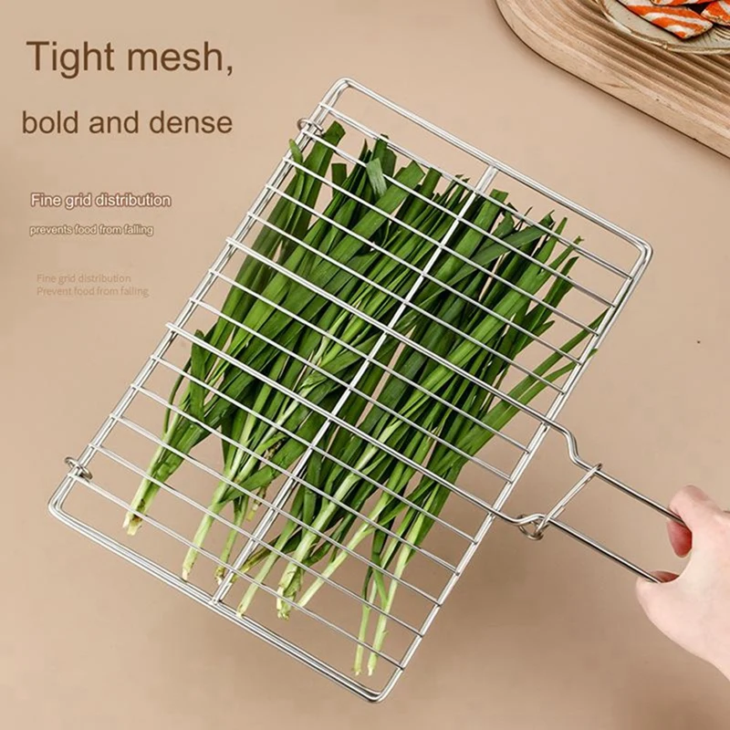 Flat Braai Grid Securely Holds Food For Grilling Outdoor Cooking Barbecue BBQ