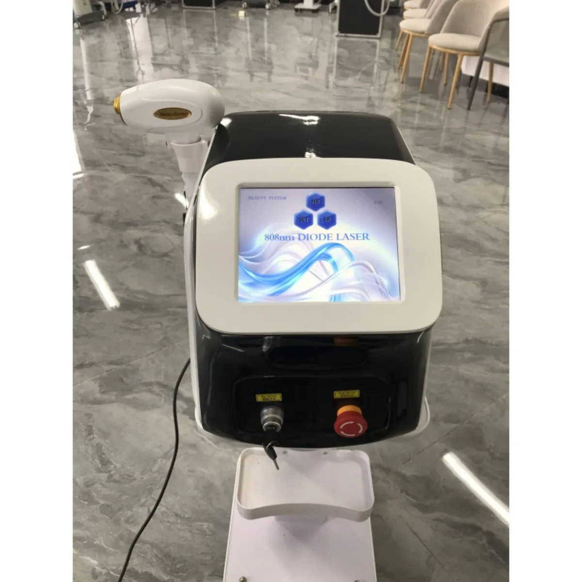 Máquina portátil da remoção do cabelo do laser do diodo da onda 808nm 3 depilação rápida painfree máquina de rejuvenescimento da pele 755nm 808nm 1064nm