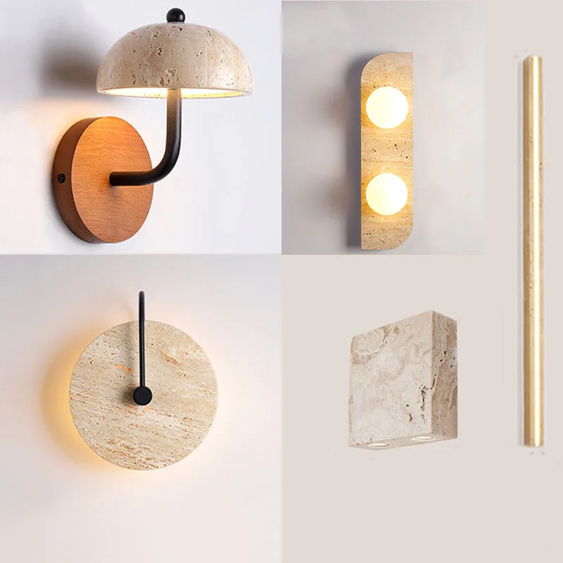 

Retro Yellow Cave Stone Wall Lamp Wabi-Sabi Japanese-Style Simple Homestay Bedroom Aisle Hotel Background Home Decor Wall Light