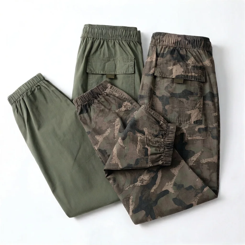 

American Retro Style Men's Casual Pants Camouflage Prints Cargo Pants Outdoor Jogging Pants Fashion Spring Trousers