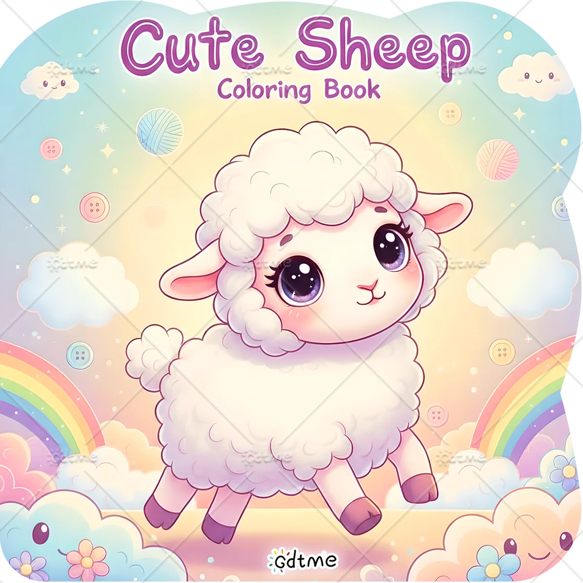 Cute Sheep Bold-easy  Irregular Patterns Coloring Book for Adults Cute Drawing Book Perfect Gift for Party and Birthday