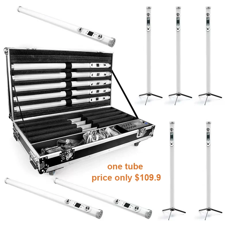 

Наружный аккумуляторный светодиодный светильник RGB 128*0,25 Вт, водонепроницаемый сценический светильник DMX512, беспроводной DMX, пульт дистанционного управления PIXELTUBE Activity