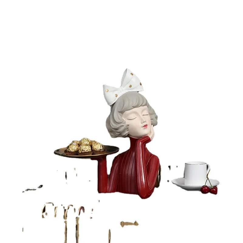 

ZZXL Bow Hallway Key Storage Tray Decoration Dining Table Snack Candy Dining Tray