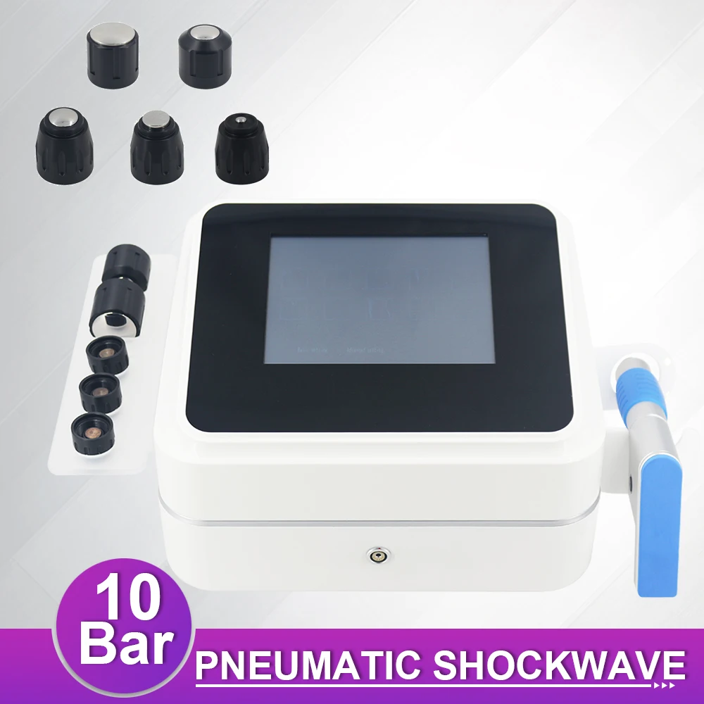 

10Bar Pneumatic Shockwave Therapy Machine Effective Shoulder Pain Relief Massager ED Treatment Portable Shock Wave Massage New