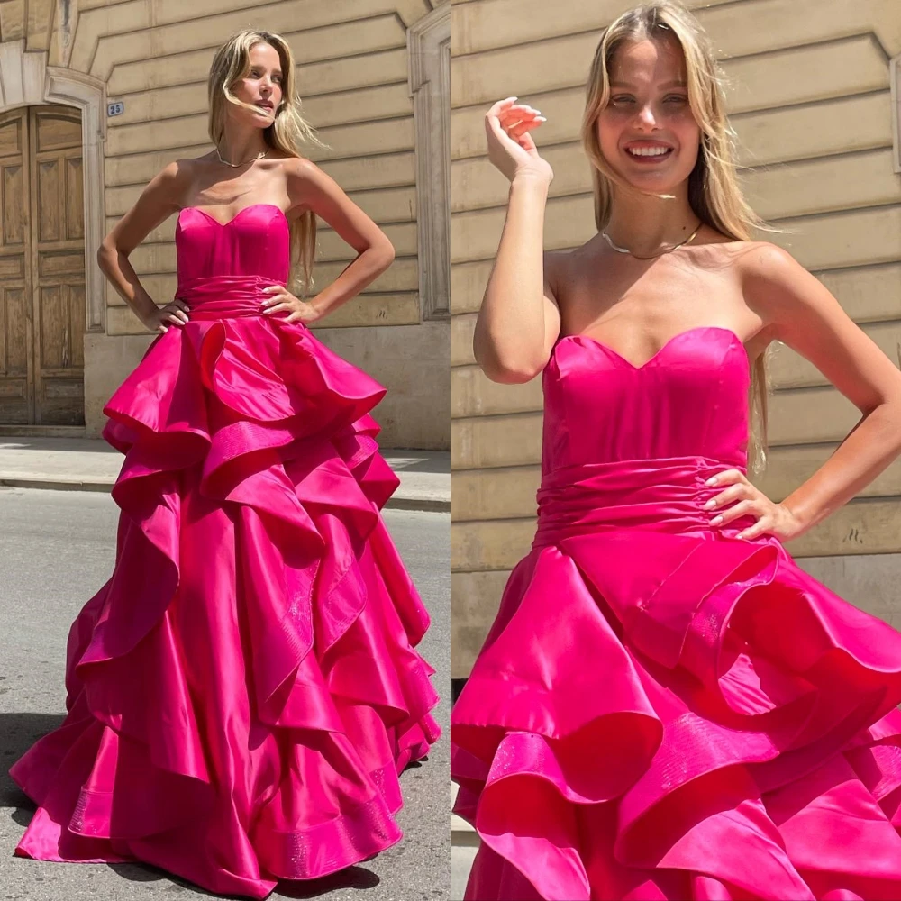 

CustomizedJiayigong Intricate Fashion Sparkle Sweetheart A-line Fold S Formal Occasion Gown vestido feminino festa luxo 롱원피스