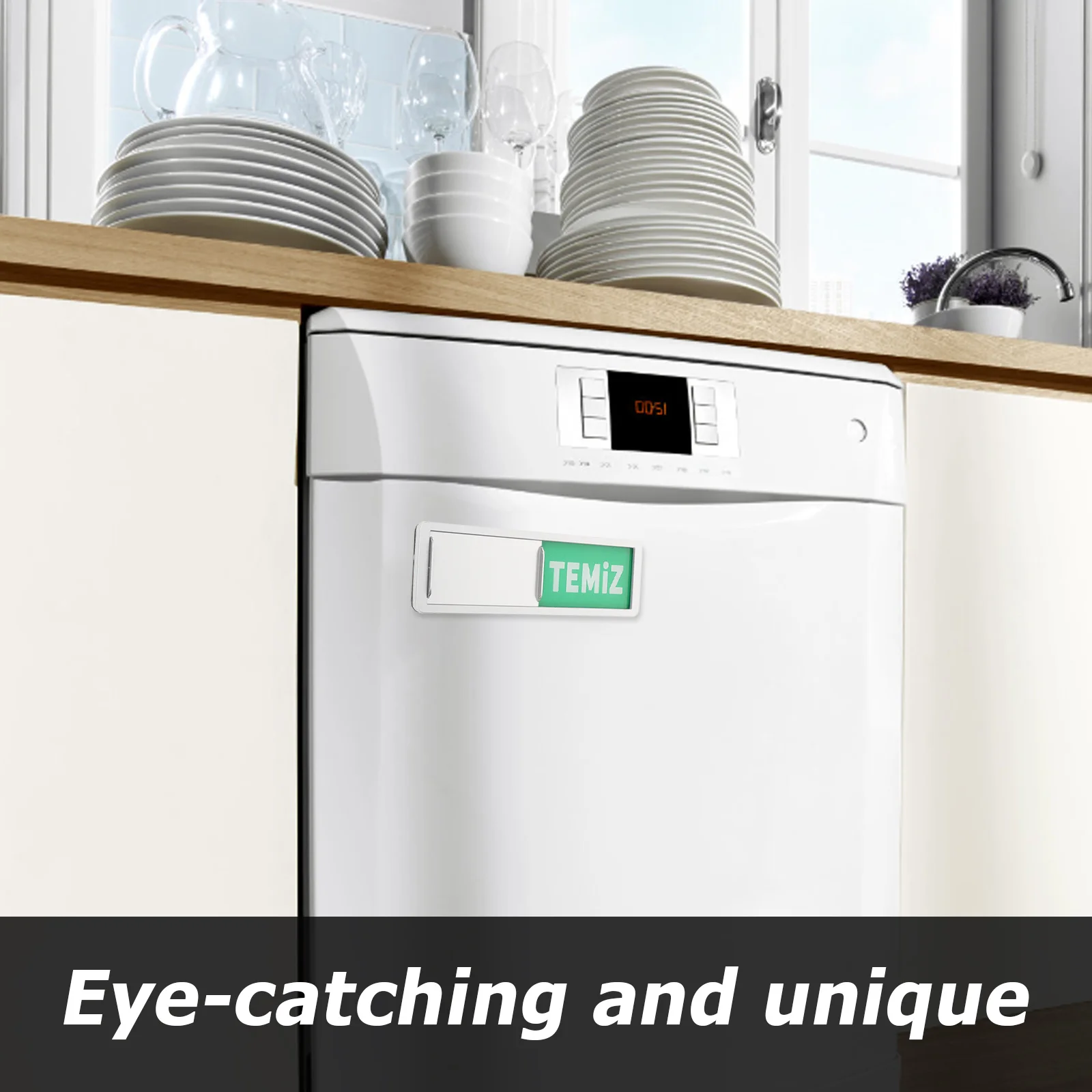 

Turkish Dishwasher Clean Dirty Magnetic Sign Easy Flip Indicator Practical Kitchen Convenience Accessory