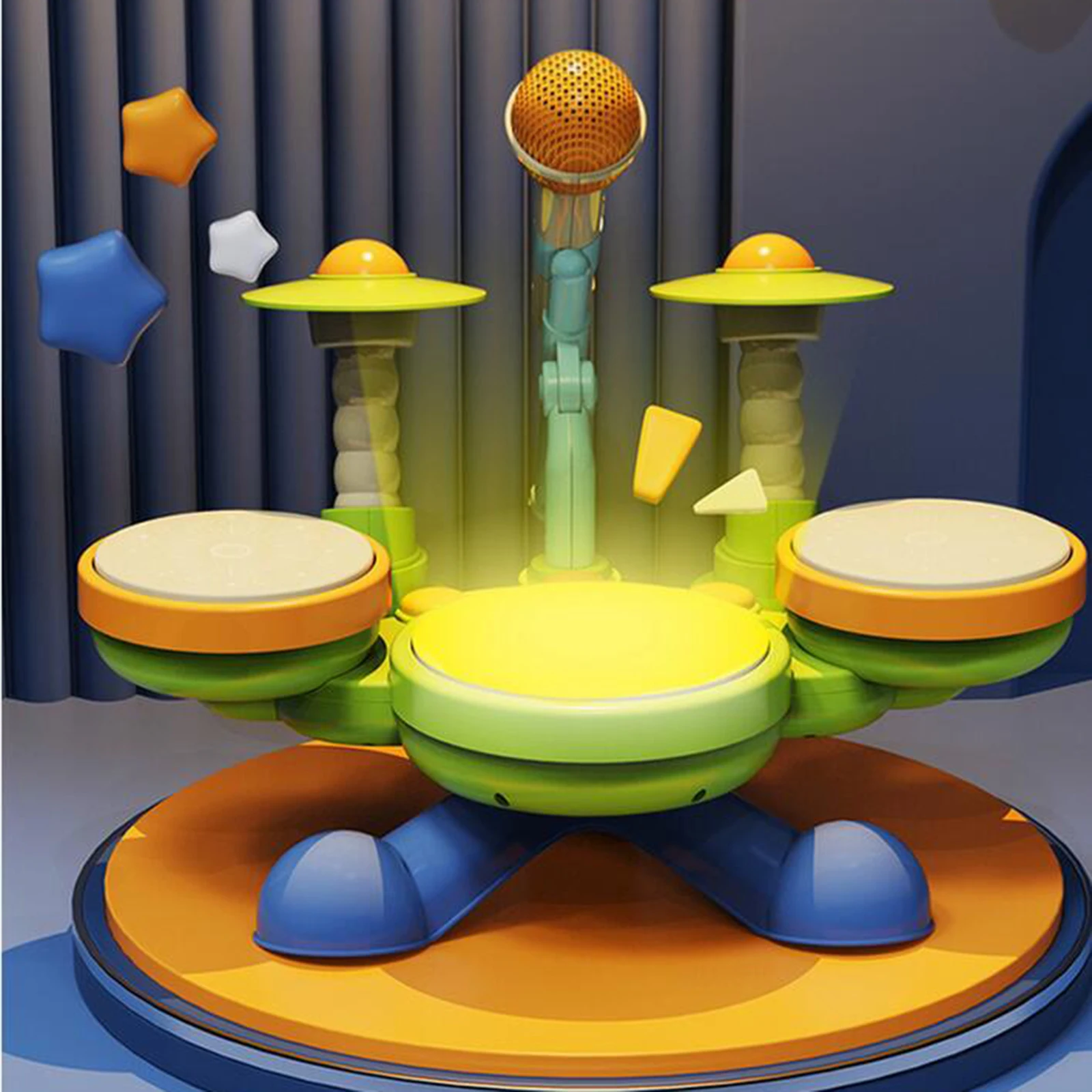 Conjunto de bateria para crianças e bebês, brinquedos de educação infantil, instrumentos musicais, presentes para meninos e meninas, 12 a 18 meses, 12 a 18 meses