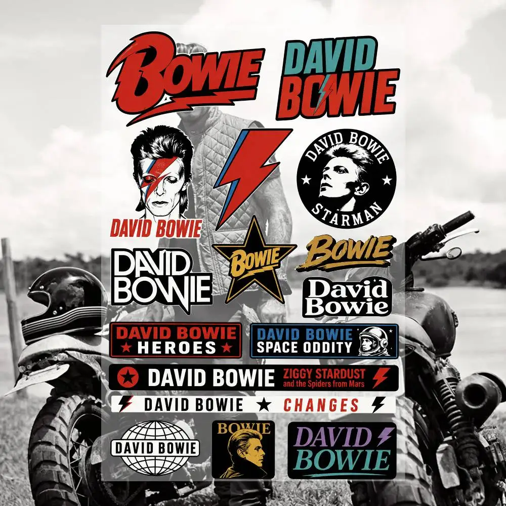 D-a-viD- BowiE- Ästhetische Graffiti Wasserdichte PVC-Aufkleber für Auto Motorrad Skateboard Helm Notizbuch