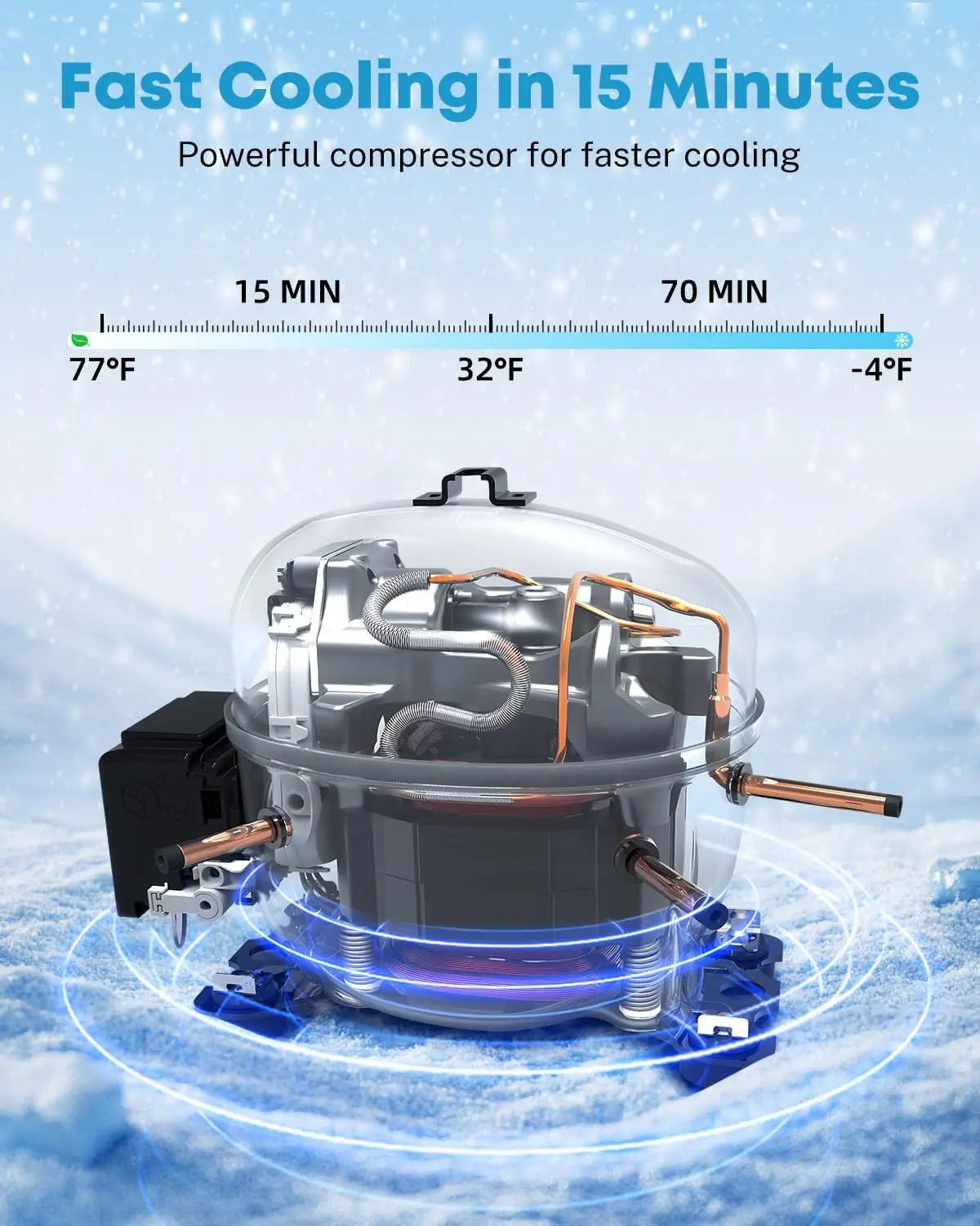 Portable car refrigerator Large capacity ultra-fast refrigeration  car and home dual-purpose camping refrigerator freezer