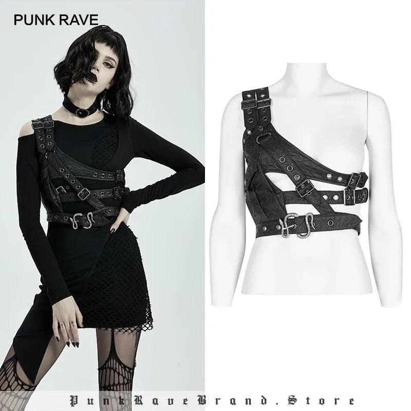 PUNK RAVE Women\'s Punk Shoulder Mysterious Temptation Python Black Armor Acessory Personality Sexy Women Clothing Accessories