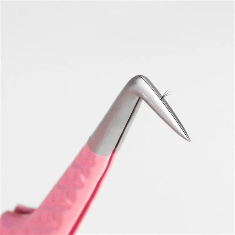 Hochpräzise Wimpernpinzette mit Faserspitze für Wimpernverlängerungen, 90-Grad-Nano-Stiefel, Volumenisolierung, Wimpernclip, Zange, Make-up-Werkzeuge – Detail 6