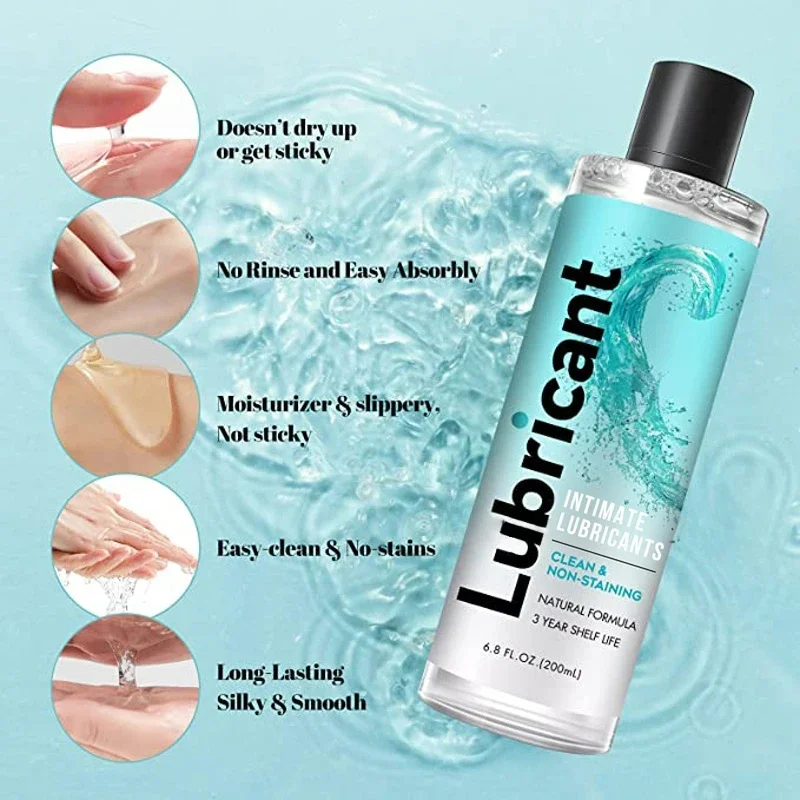 Lubrificantes anais à base de água para mulheres, sessão de sexo, Love Gel Exciter, lubrificantes, 200ml