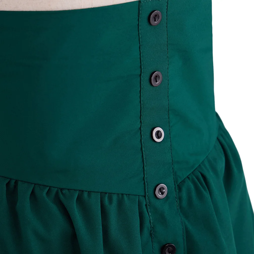 Women Vintage Maxi Skirt Medieval Retro High Waist A Line Steampunk Gothic Ruffled Hem Pleated Party Skirts Victorian Long Skirt view 6