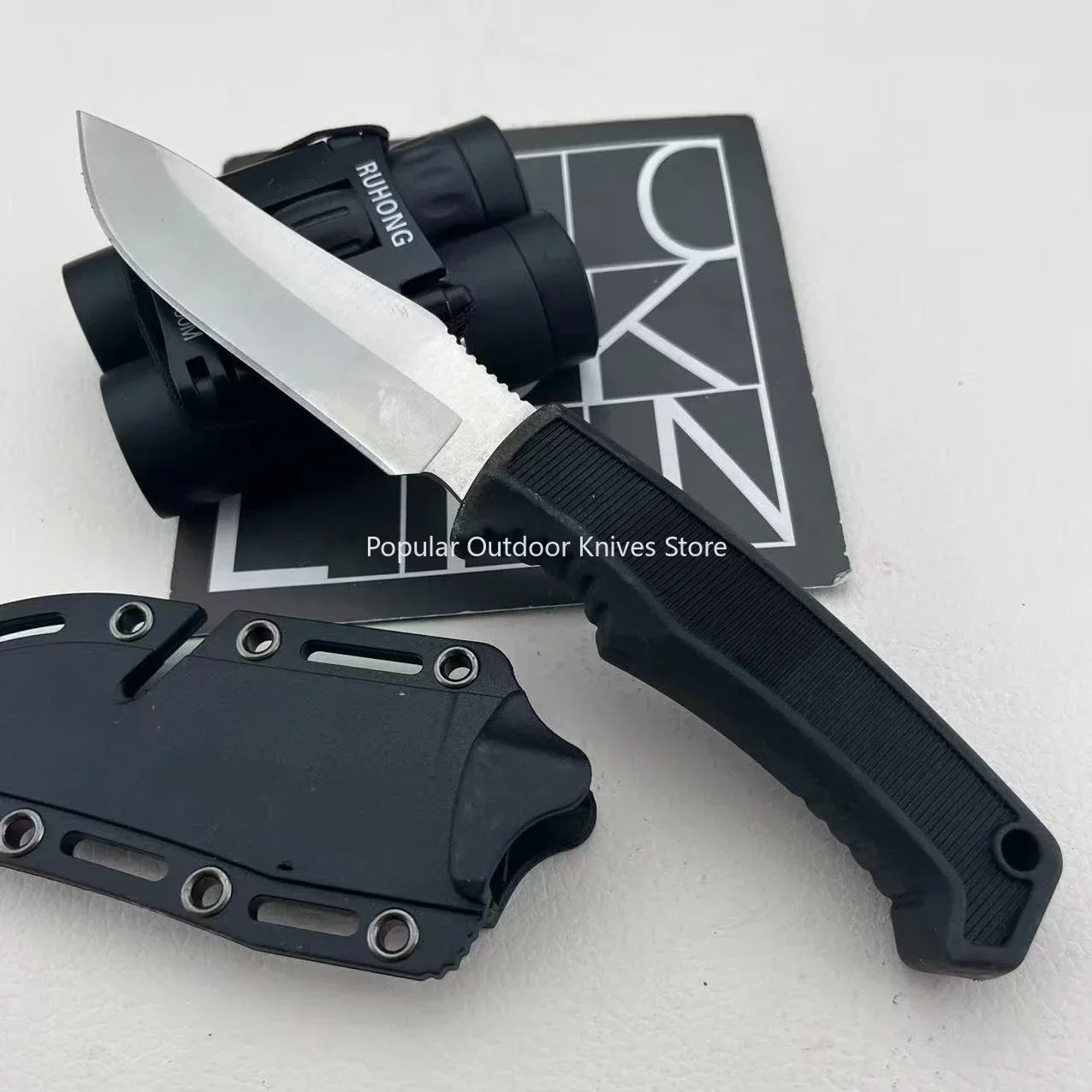 FK1001 7Cr13Mov Outdoor-Messer mit fester Klinge, robuste Scheide, für Bergsteigen, Wandern, Camping, tragbare Messer für den täglichen Gebrauch, Allzweck-Obstmesser – Detail 7