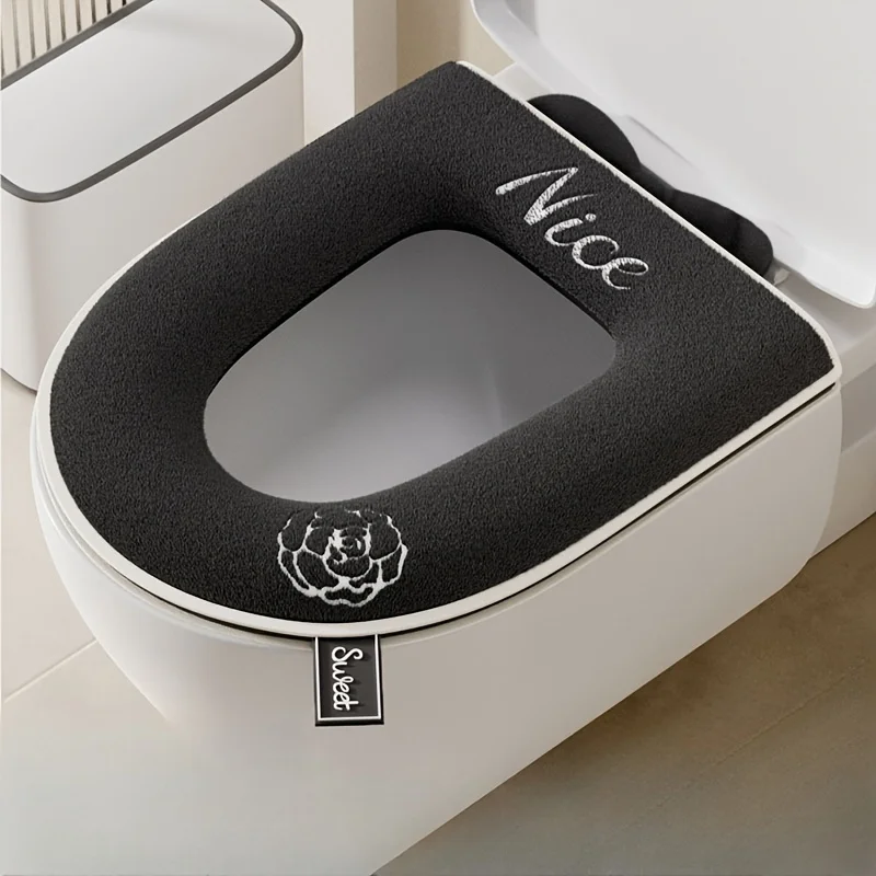 Cuscino universale per sedile WC domestico, adatto per tutte le stagioni, con fodera per cuscino per sedile WC con cerniera, cuscino per sedile WC.
