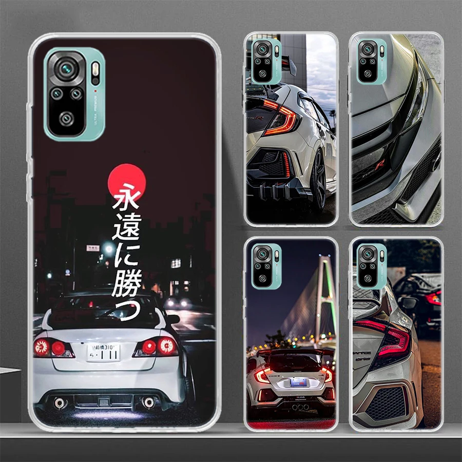 JDM Type R Civic Sport Car Phone Case for Xiaomi Redmi 12 12C 9 9A 9C 9T 10 10A 10C 8 8A 7 7A 6 6A 6 Pro S2 K20 K30 K40 Soft Cov