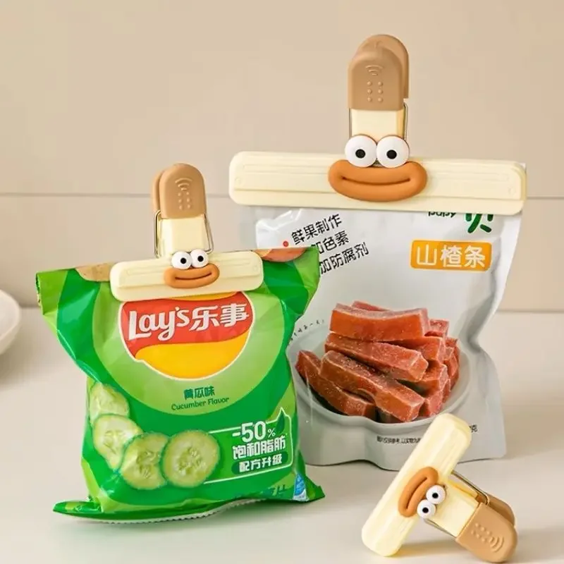 Creative Face Bag Sealing Clip Food Snack Clip Kitchen Tools Decorative Small Clip Refrigerator Plastic Food Bag Storage