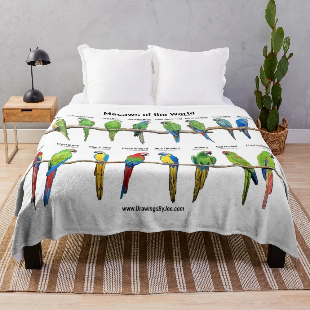 

Macaws of the World Throw Blanket Custom Blanket Nap Blanket