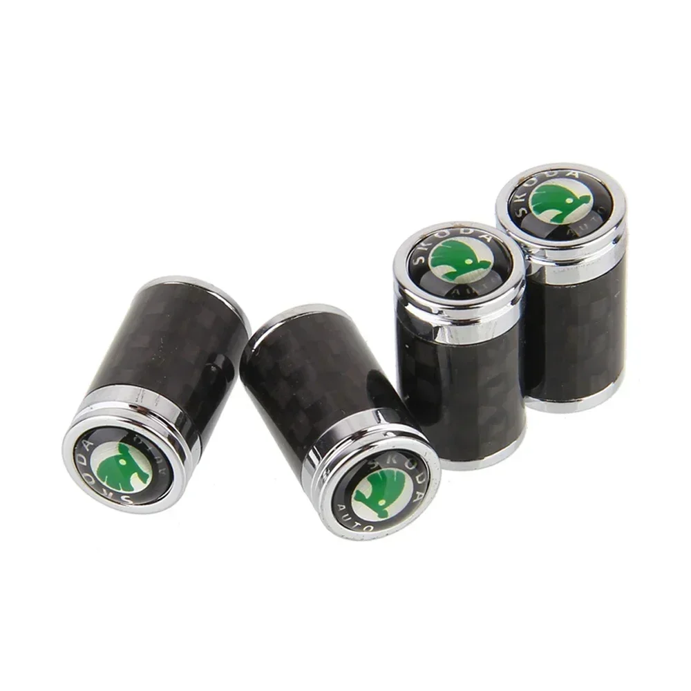 

2026 Hot For Skoda Car Sticker Car Wheel Cover Tire Valve Stem Caps For Skoda Citigo Octavia Superb Fabia Rapid Yeti Kodiaq Kami