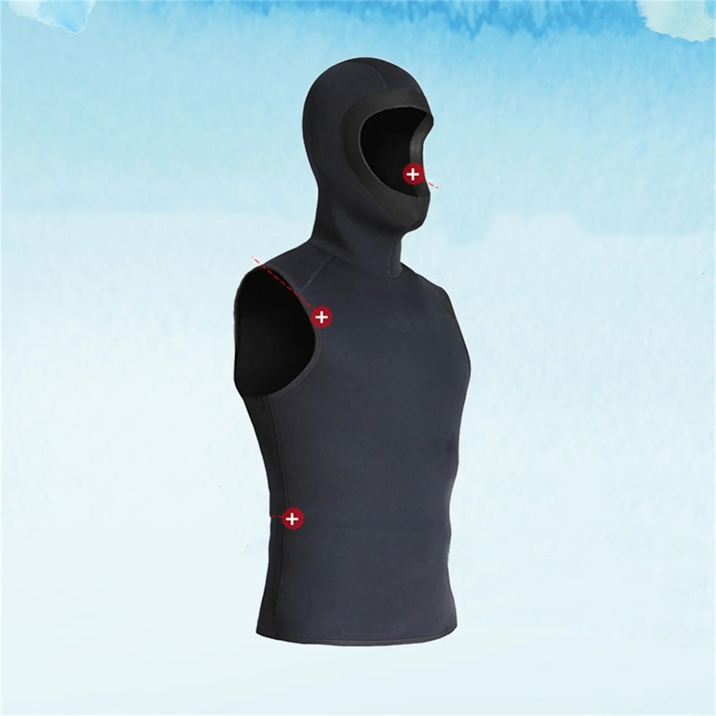 3mm Hooded Warm Diving Vest Sleeveless Surfing Wetsuit With Hood Two-Piece Diving Suit Motorboat Vest