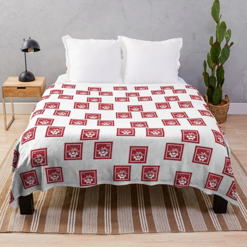 Environmental Engineering Cherry Red & White Stamps College Earth Science Major Ecology Physics Graduate School Cl Throw Blanket