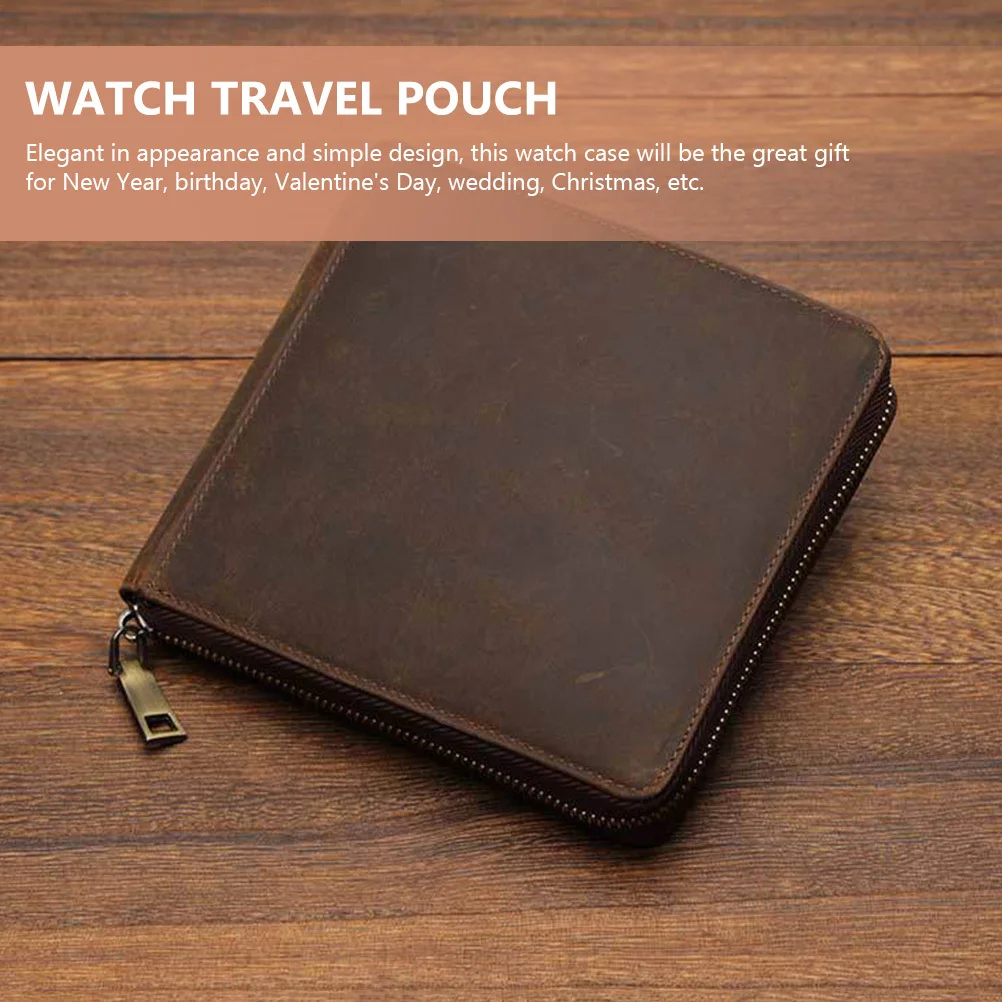 

Retro Storage Box Anti-Scratch Travel Case Portable Watch Holder For Gift Decoration Household Watch Organizer