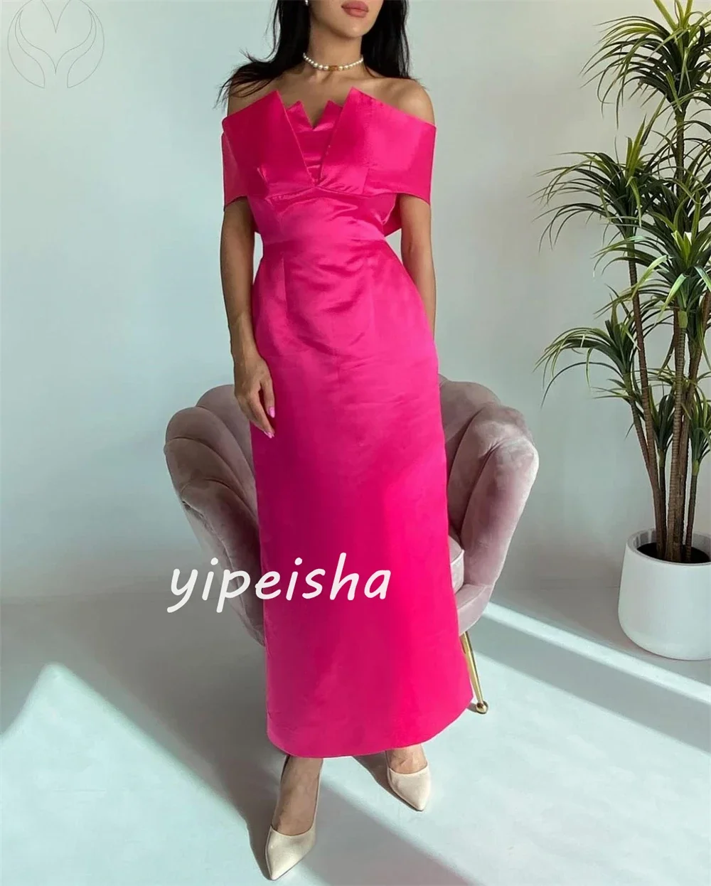 Customized Price AdjustmentSatin Pleat Party A-line Strapless Bespoke Occasion Gown Midi Dresses