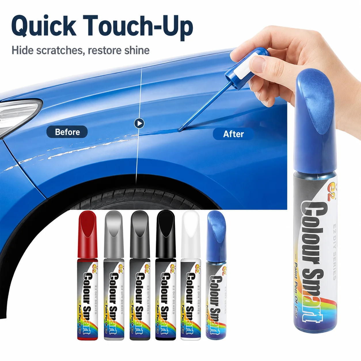 Automotive Touch Up Paint Pen Universal Scratch Repair Marker Precision Applicator for Car Body Chips Scuffs Rust Protection