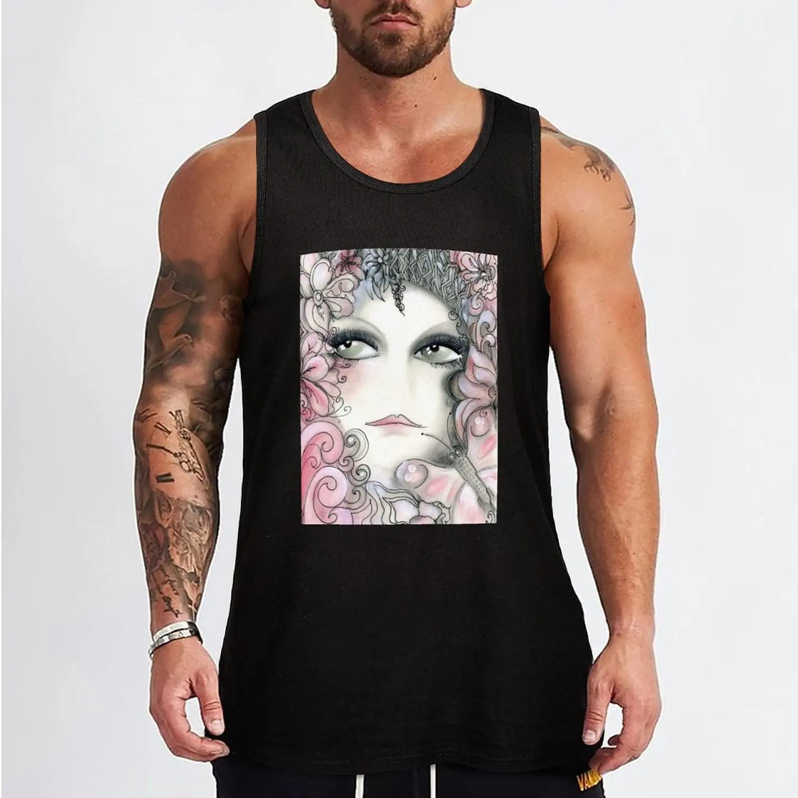 pink woodland fairy Jacqueline Mcculloch House of Harlequin Tank Top Vest male Top