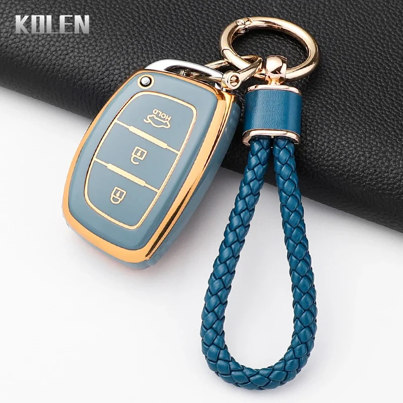 Fashion TPU Car Key Case Cover For Hyundai Tucson Santa Fe Rena Sonata Elantra Creta Ix35 Ix45 I10 I30 I40 Protected Shell Fob view 4