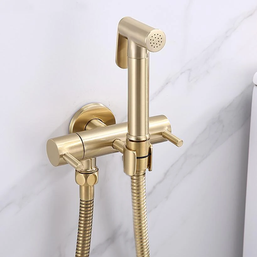 Brass brushed gold two way Bidet Spray Shower Set Copper Bidet Sprayer Lanos Toilet Bidet Lavatory Gun Torneira Ducha BD888