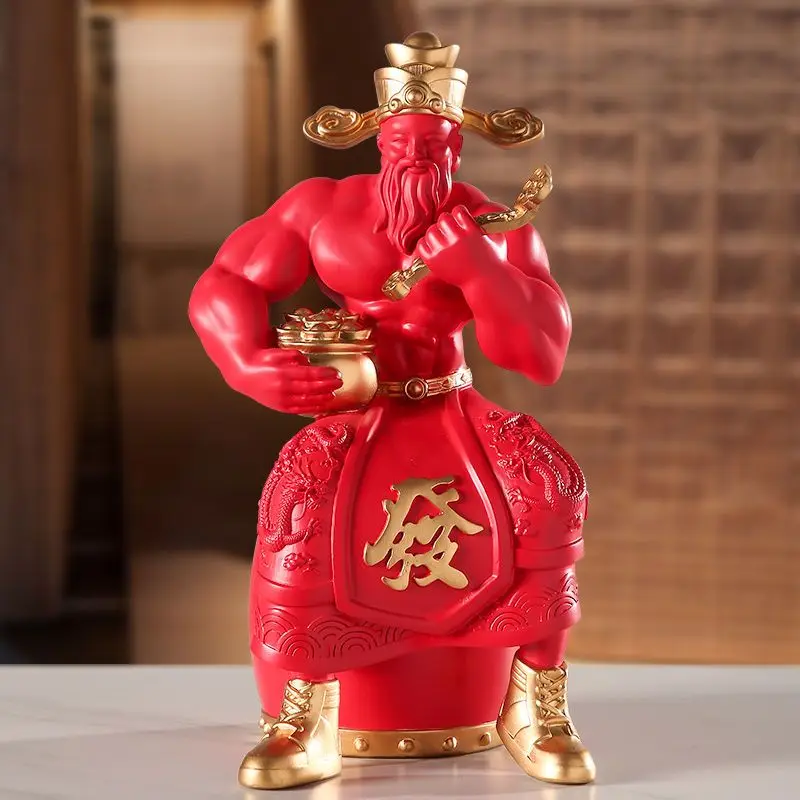 

Modern God Of Wealth Figure Resin Accessories Home Livingroom Cabinet Figurines Decoration Study Room Office Sculpture Crafts