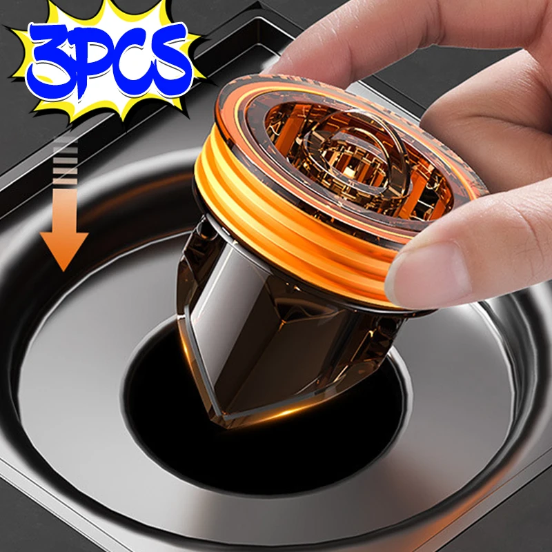 3/1PCS Backflow Preventer Shower Floor Drain Universal Anti-odor Fast Drainage Floor Drain Dectable Double opening Drain Filter